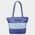 Women's Blue Polyurethane Tote Bag, , small