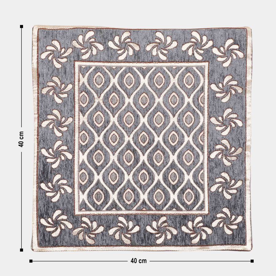 Black and Beige Jacquard Decorative Cushion Cover, , large