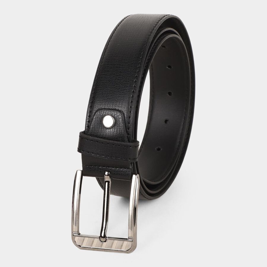 Men's Black Polyurethane Formal Belt, , large image number null