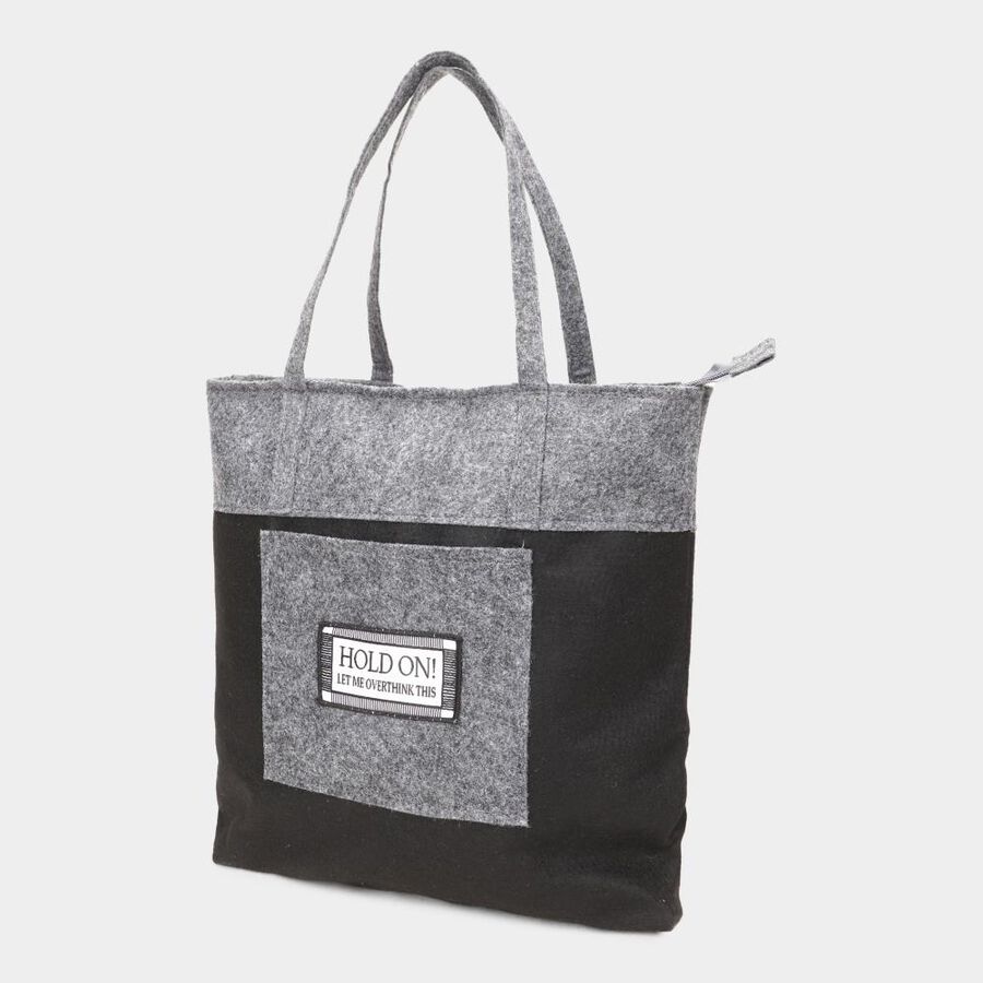 Women's Grey Fleece Tote Bag, , large image number null