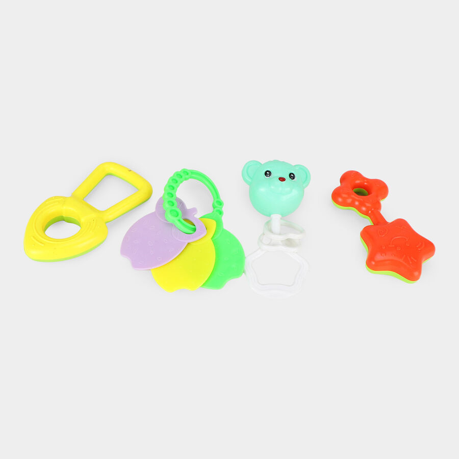 4-Piece Baby Rattle And Teether Toy Set For Newborns, , large