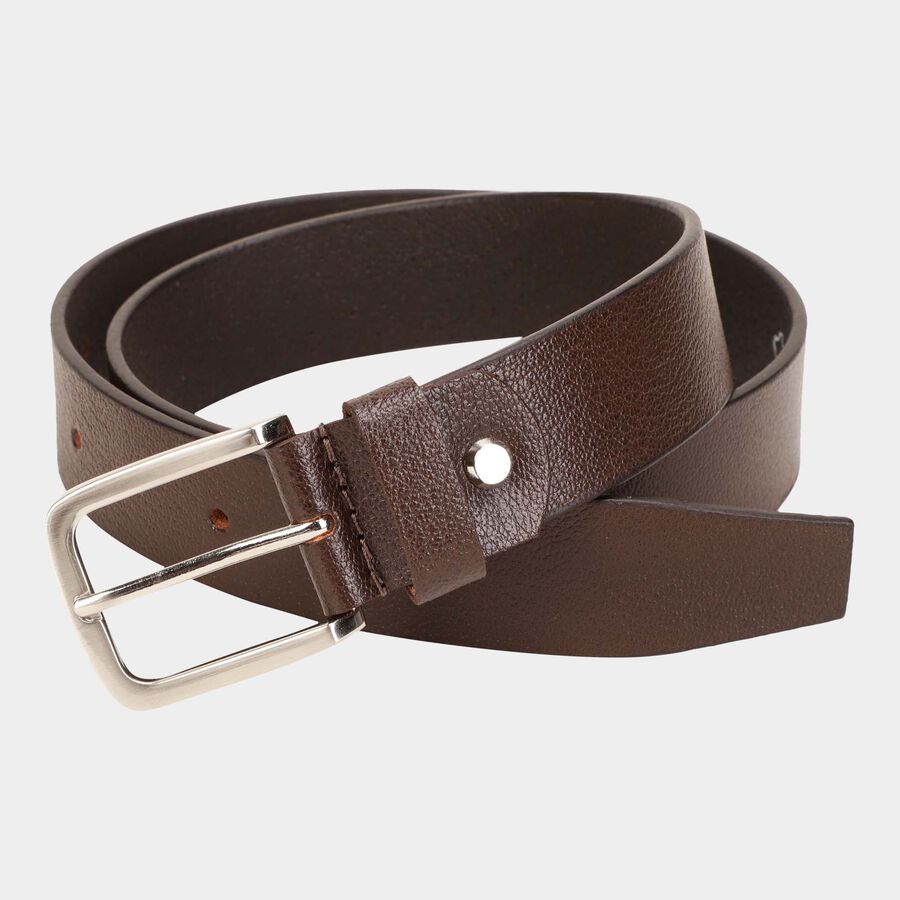 Men's Brown Leather Formal Belt, , large image number null