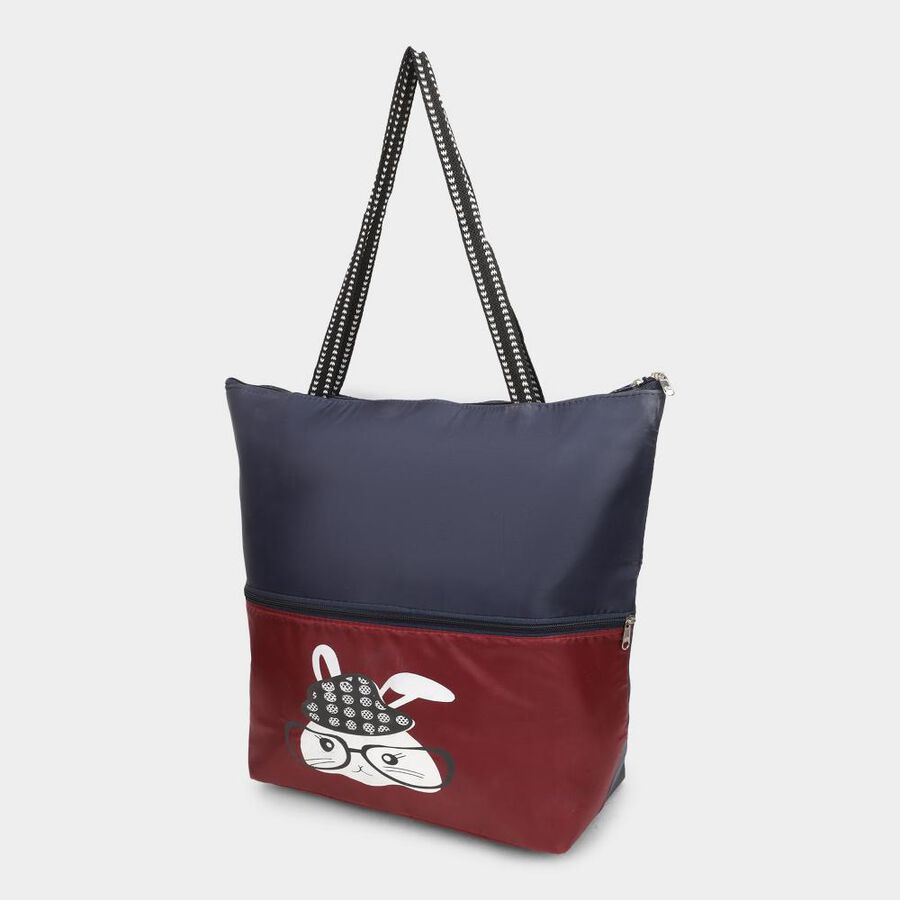 Women's Blue Fabric-Nylon Tote Bag, , large image number null