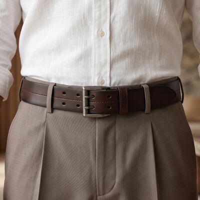 Men's Polyurethane Brown PU Belt