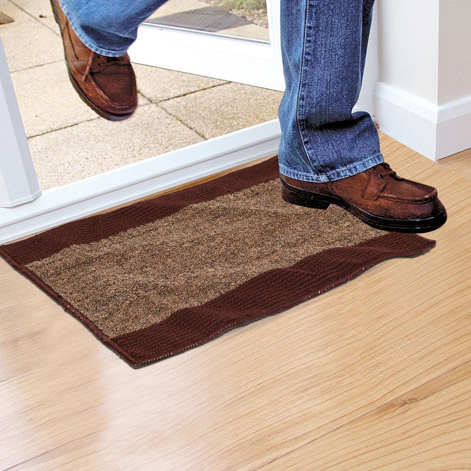 Home Beautiful                         Anti-Skid Maroon Cotton Blend Door Mat