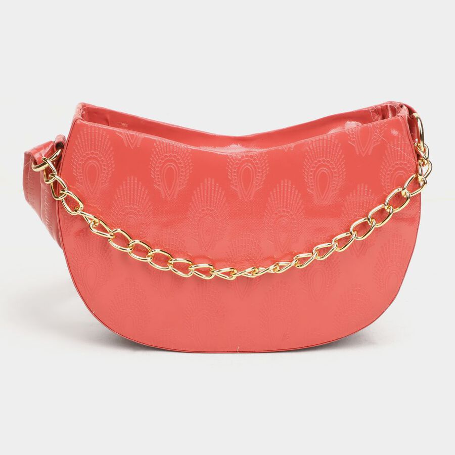 Women's Peach Polyurethane Sling Bag, , large image number null