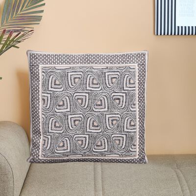 Grey Polyester Cushion Cover