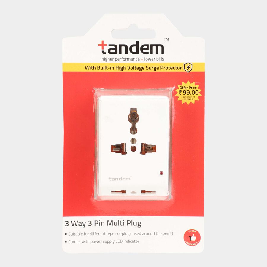 3 Way 3 Pin Multiplug, , large image number null