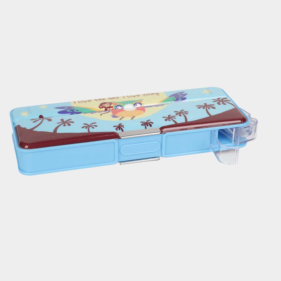 1 Pc. Plastic Educational Pencil Box - Colour/Design May Vary, , large image number null