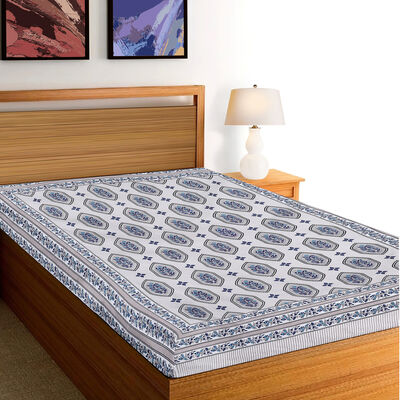 Blue Microfiber Single Bedsheet
