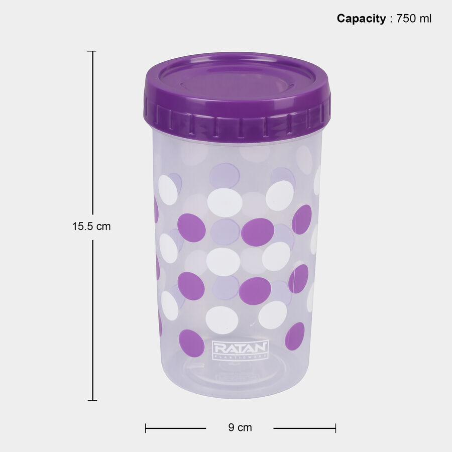 एयर-टाइट प्लास्टिक कंटेनर, 4 का सेट, 750 ml, 2 L, 5 L, 7.5 L, , large image number null