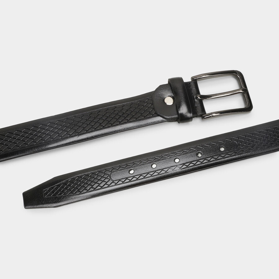 Men's Black Polyurethane Belt, , large image number null