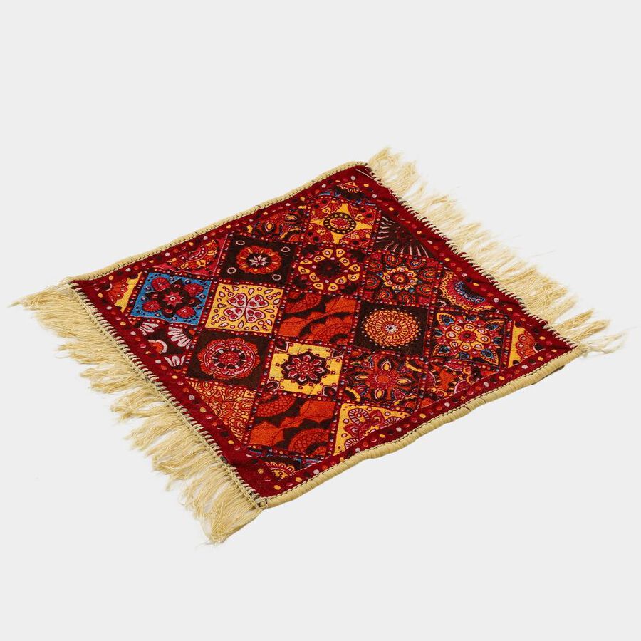 Maroon Polyester Pooja Mat , , large