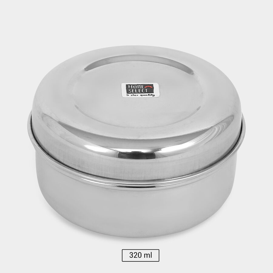 Stainless Steel Round Container (Poori Dabba) - 320ml, , large image number null
