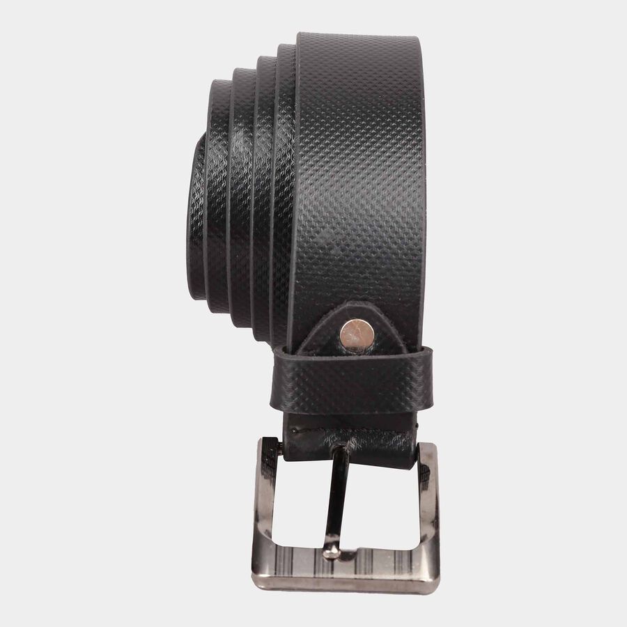 Men's Black Leather Casual Belt, , large image number null