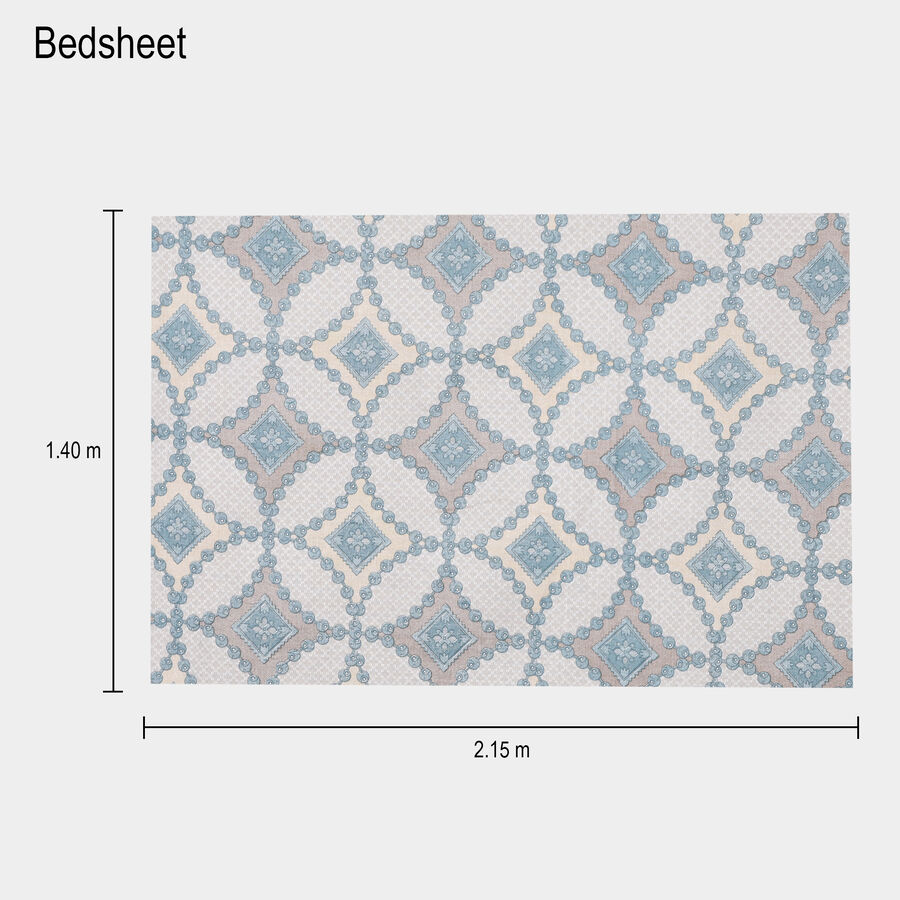 Pastel Geometric Printed Single Bedsheet, , large