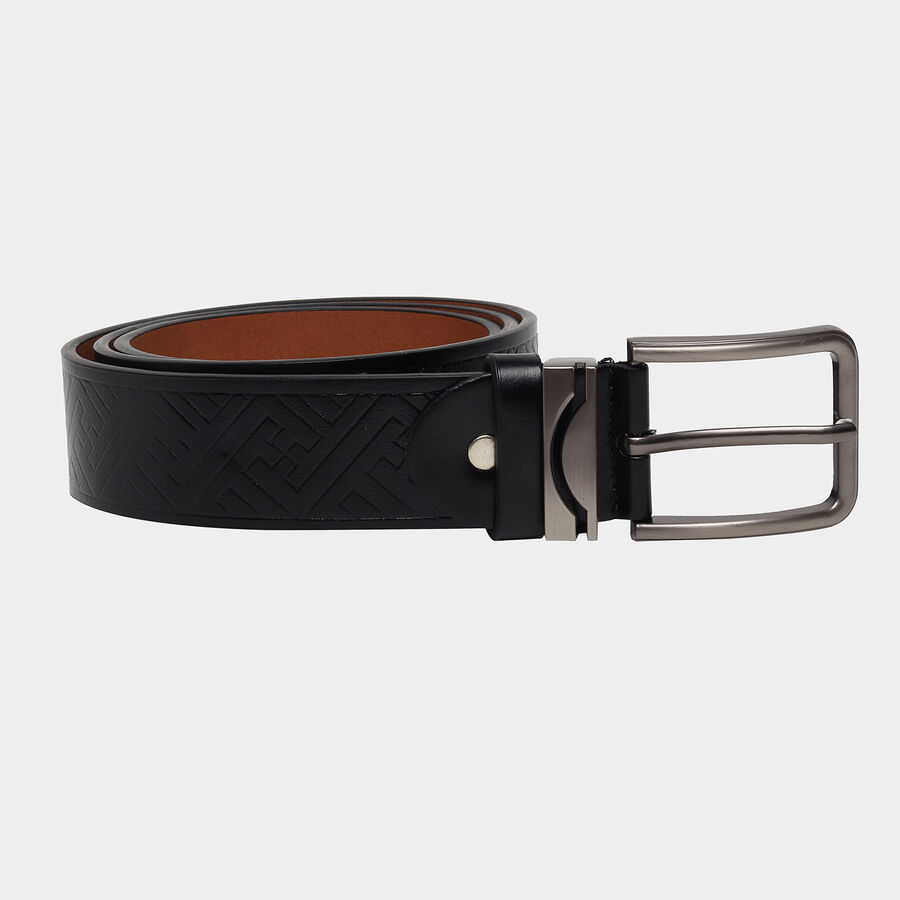 Men's Black Polyurethane Casual Belt, , large image number null