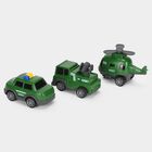 Kid's Dark Green Plastic Pull Back Set of 3, , small
