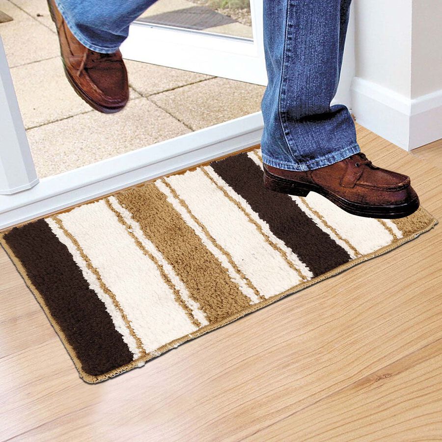 Anti-Skid Brown Polyester Door Mat, , large image number null