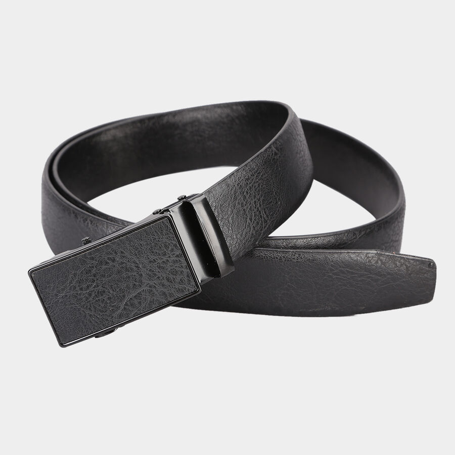 Men's Black Polyurethane Formal Belt, 42 in. Waist, , large image number null