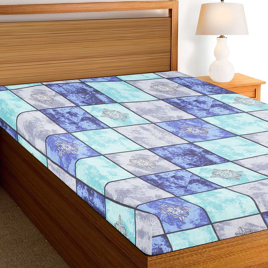 Teal Blue Microfiber Single Bedsheet, , large image number null