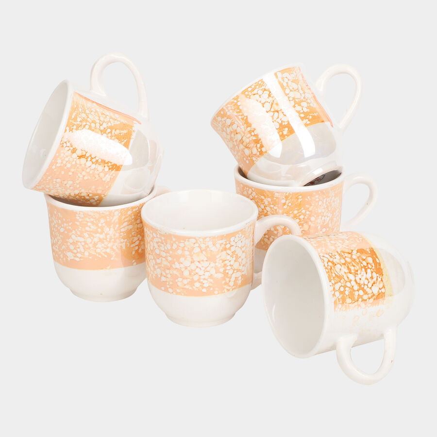 120ml White Stoneware Cup Set of 6, , large image number null