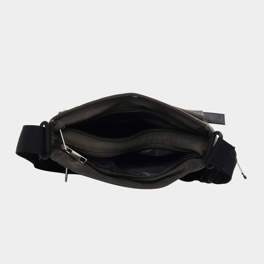 Men Green Sling Bag, , large image number null