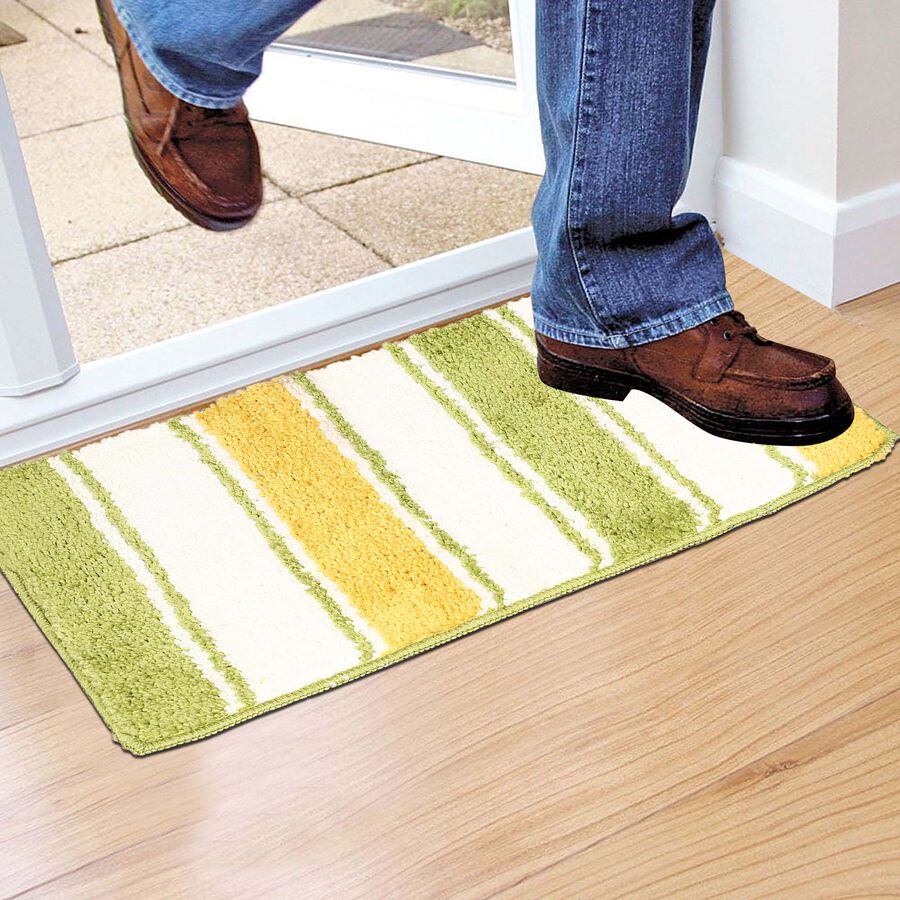 Anti-Skid Green Polyester Door Mat, , large image number null