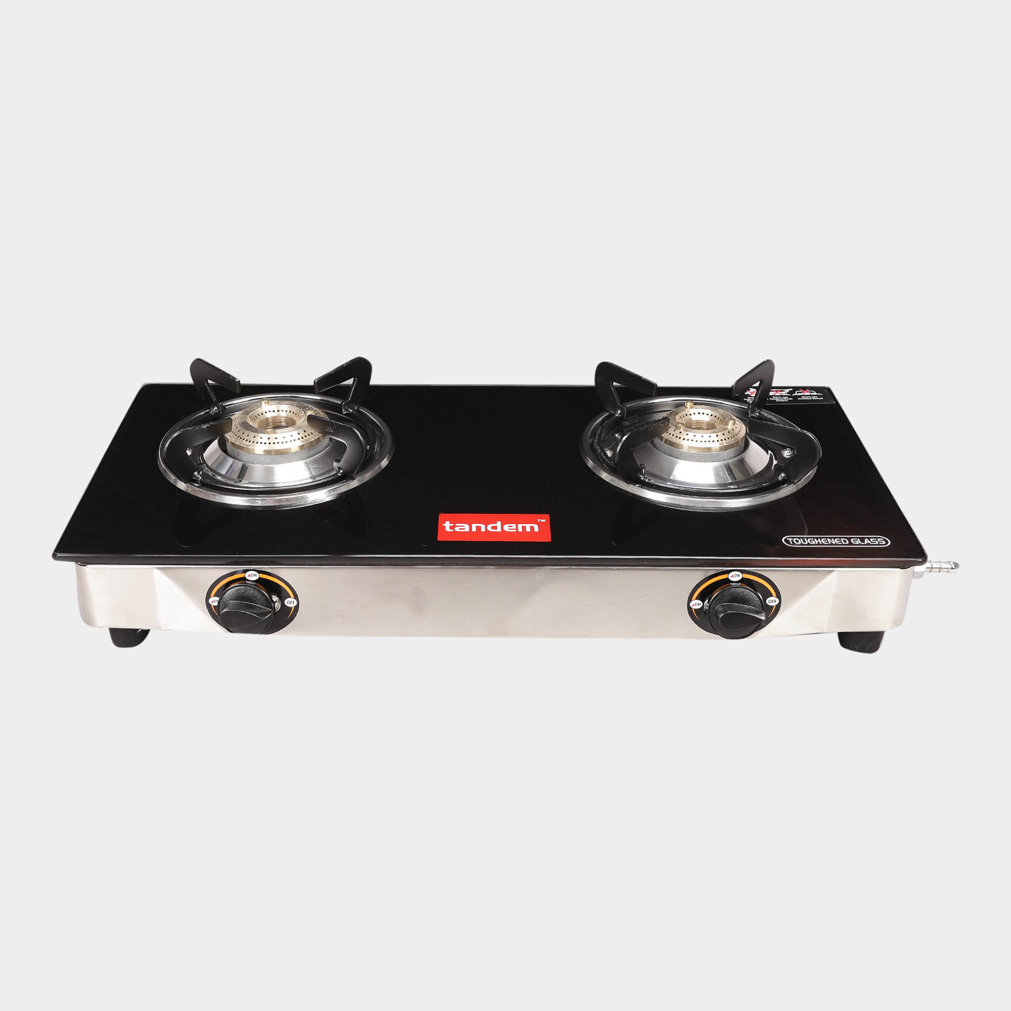 Tandem Glass Top With Stainless Steel Bottom Gas Stove Vishal