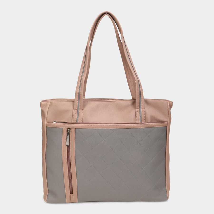 Women's Peach Polyurethane Tote Bag, , large image number null