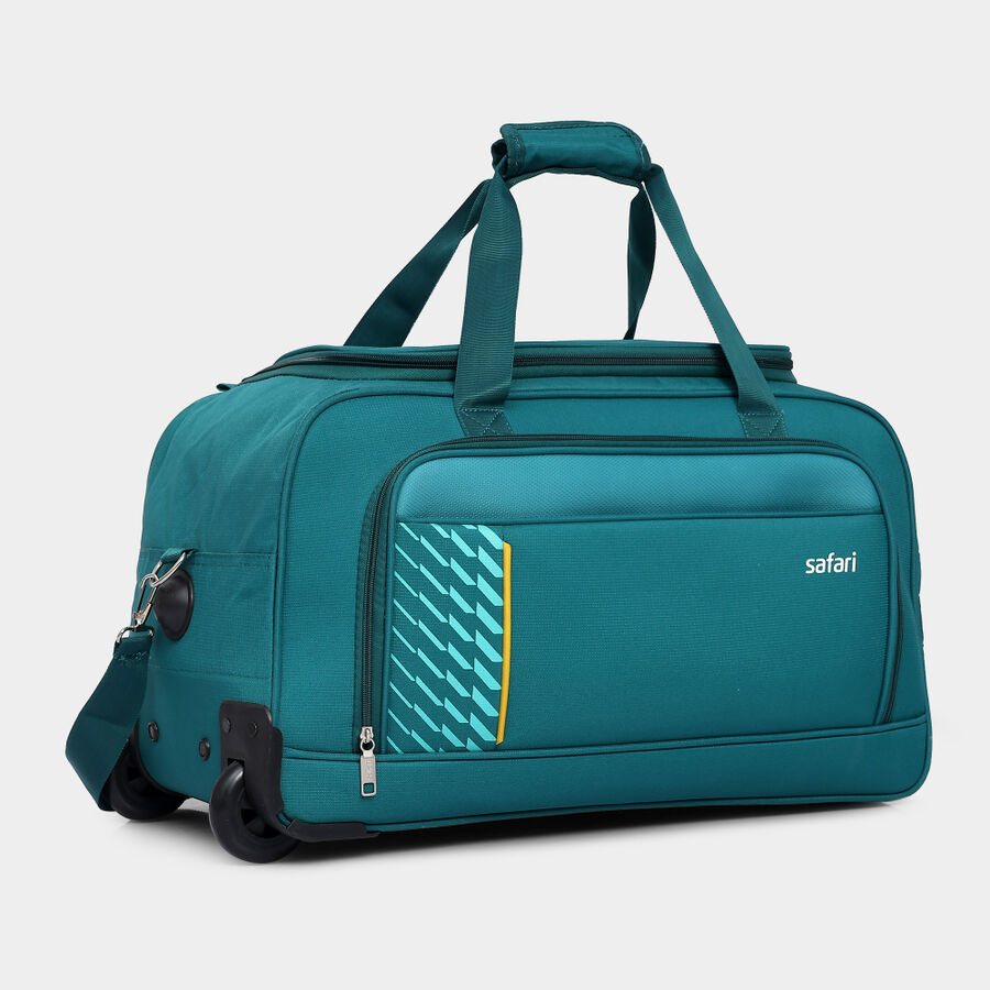 2 Wheels Light Blue Polyester Duffle Trolley, , large image number null