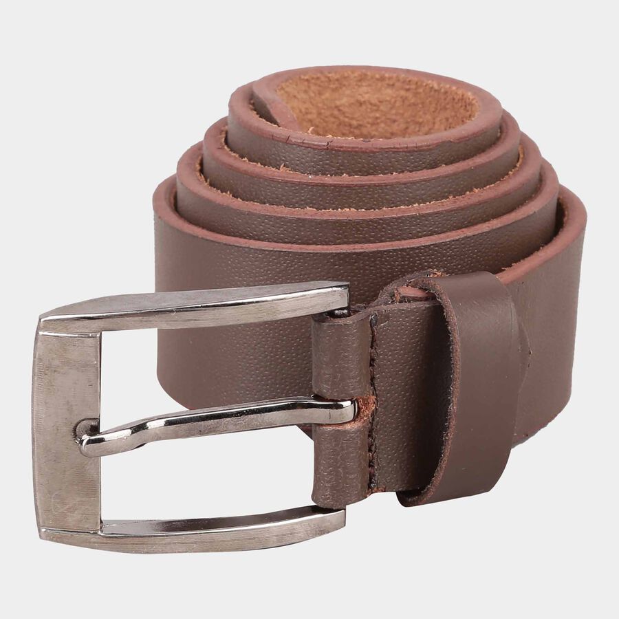 Men's Brown Leather Casual Belt, , large image number null