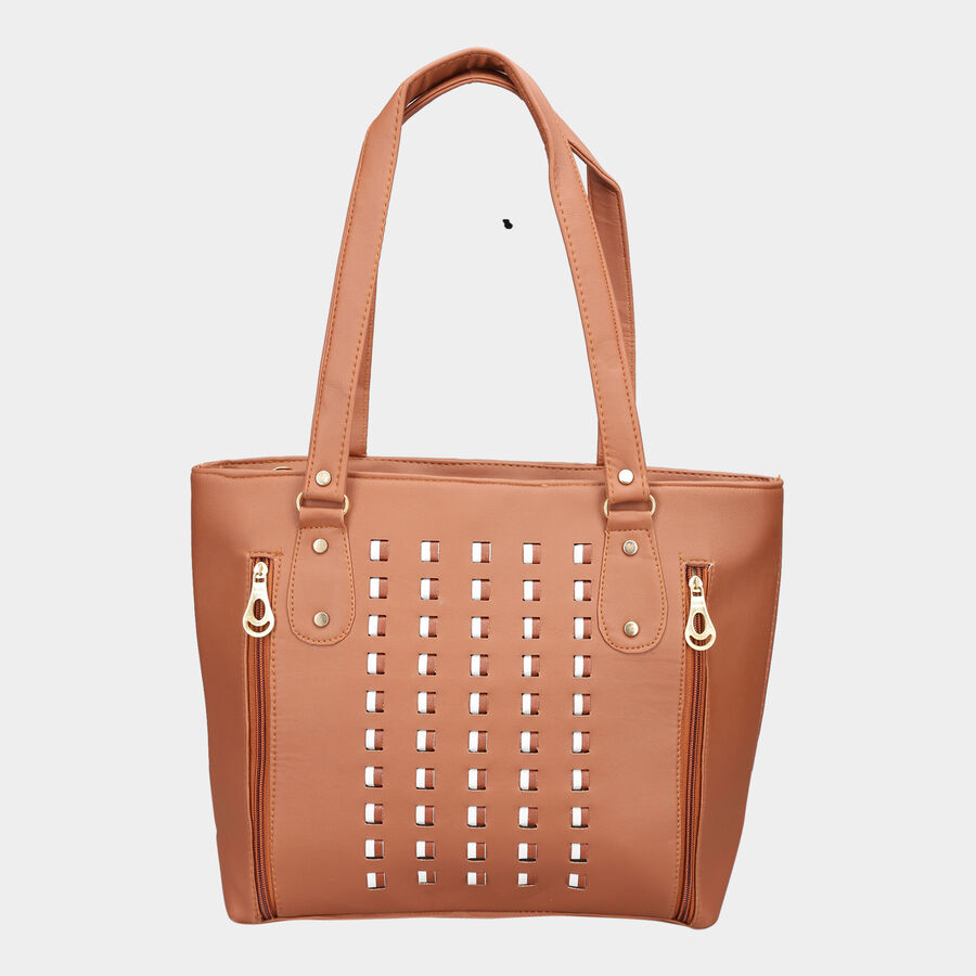 Women Weaved Tan Handbag, , large image number null