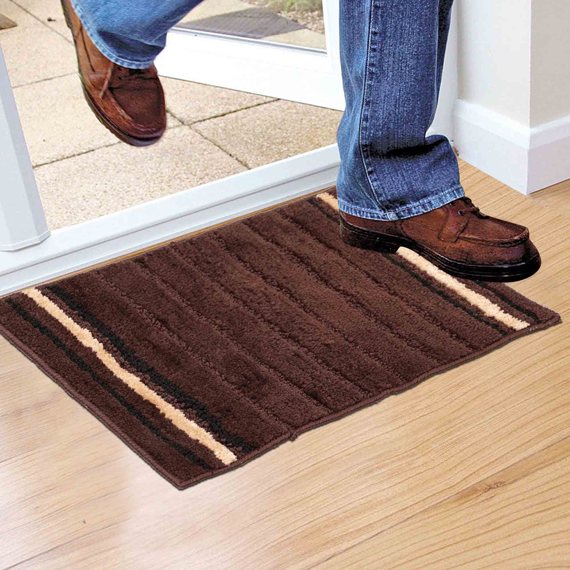 Home Beautiful                         Anti-Skid Brown Polyester Door Mat