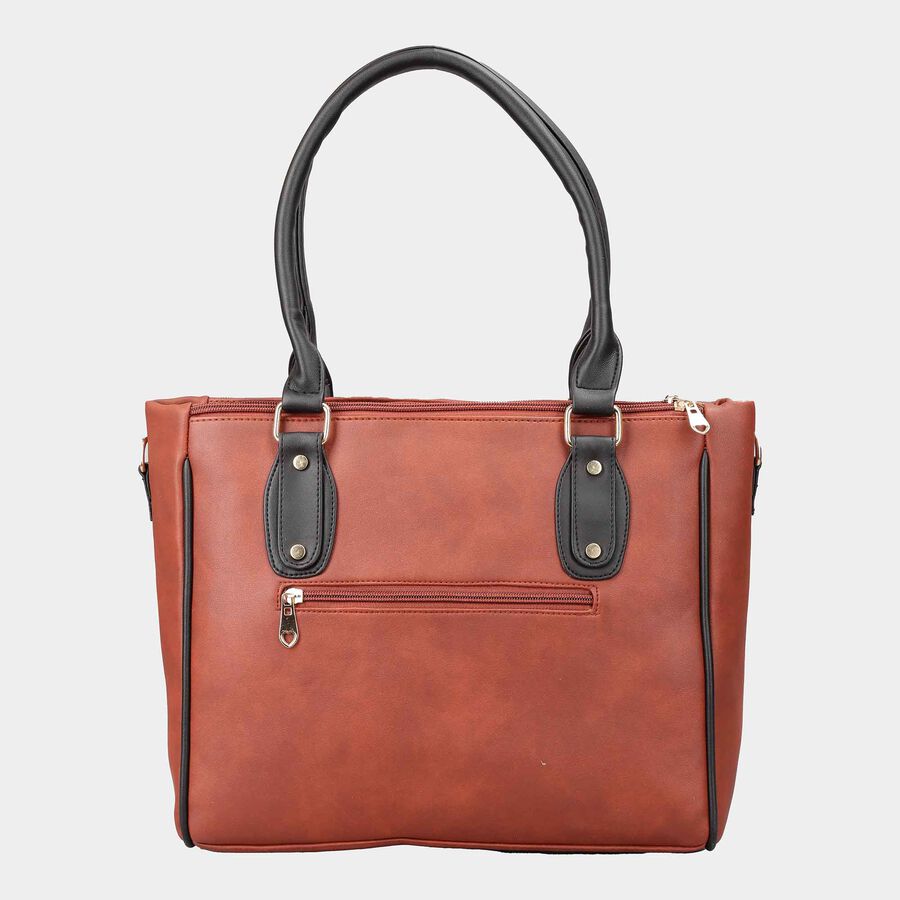 Women's Tan Polyurethane Tote Bag, , large image number null