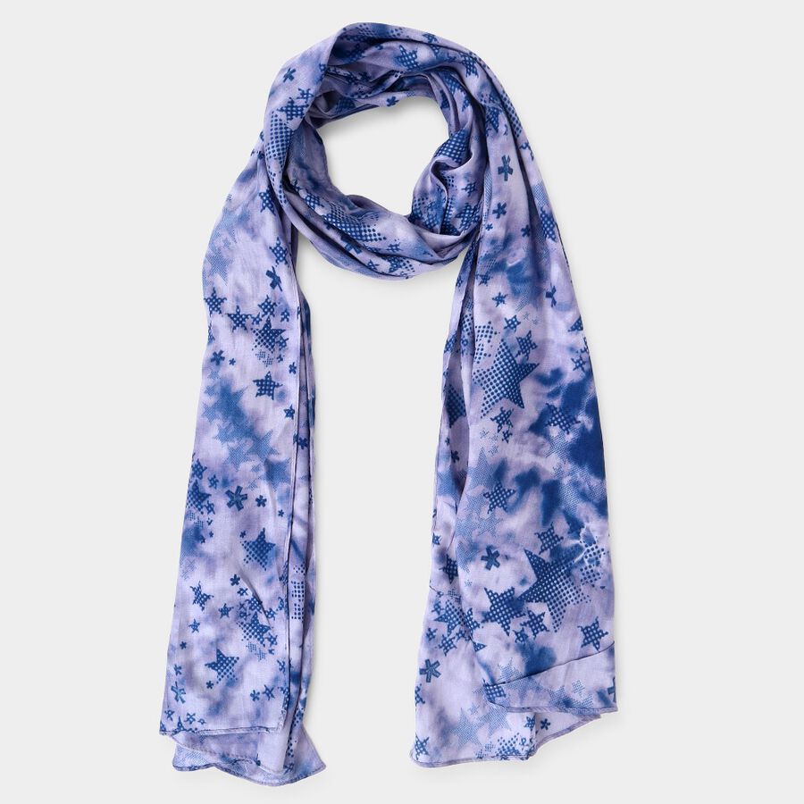 Women's Blue Cotton Scarf, , large image number null