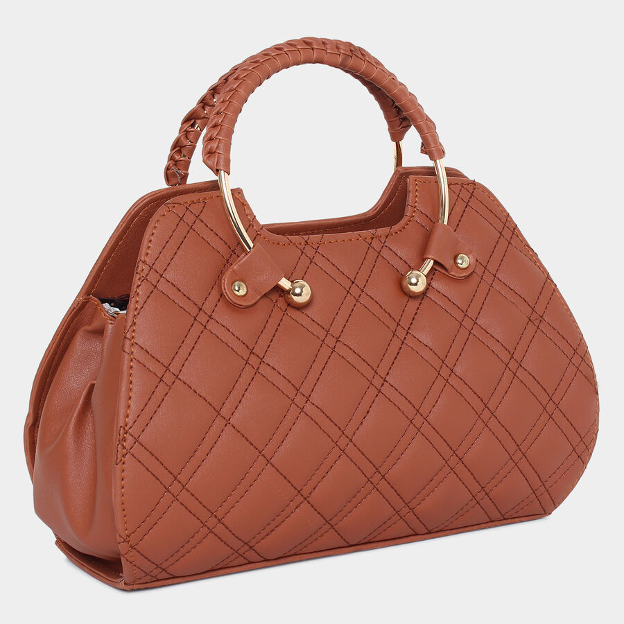 Women Quilted Tan Handbag, , large image number null