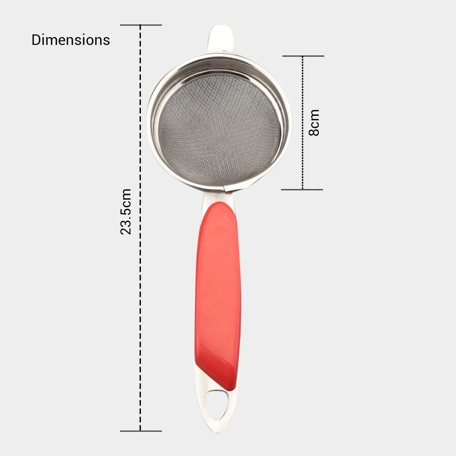 Stainless Steel Tea Strainer With Double Mesh, , large image number null