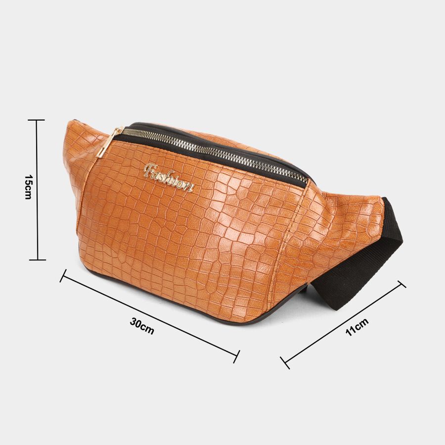 Women's Tan Polyurethane Waist Pouch, , large image number null