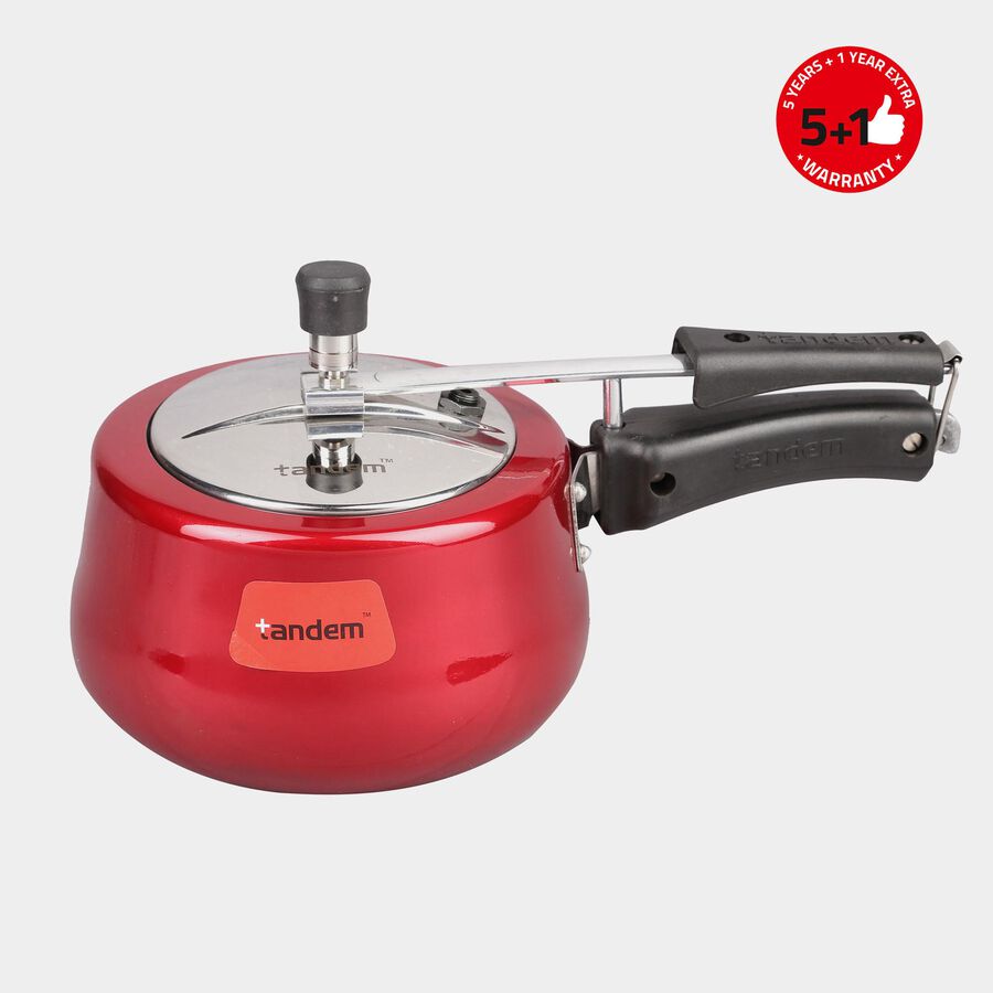 Aluminium Pressure Cooker With Stainless Steel Lid (3L), Red, , large image number null