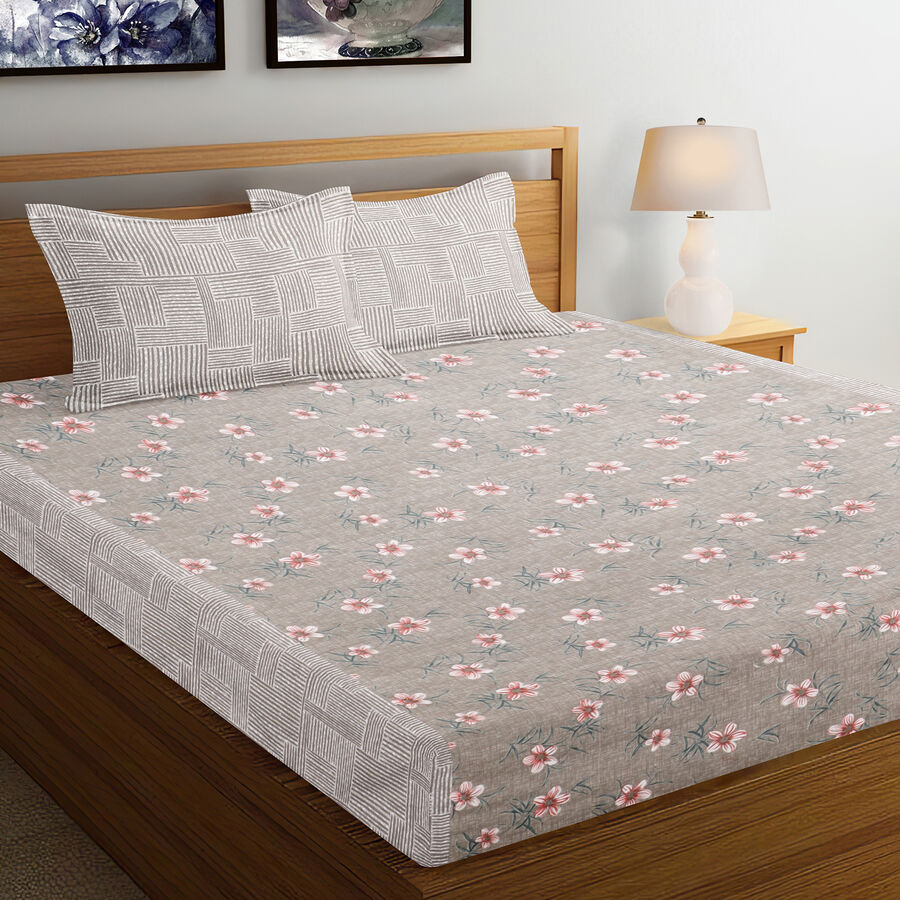 120 GSM Grey Polycotton Double Bedsheet, , large image number null