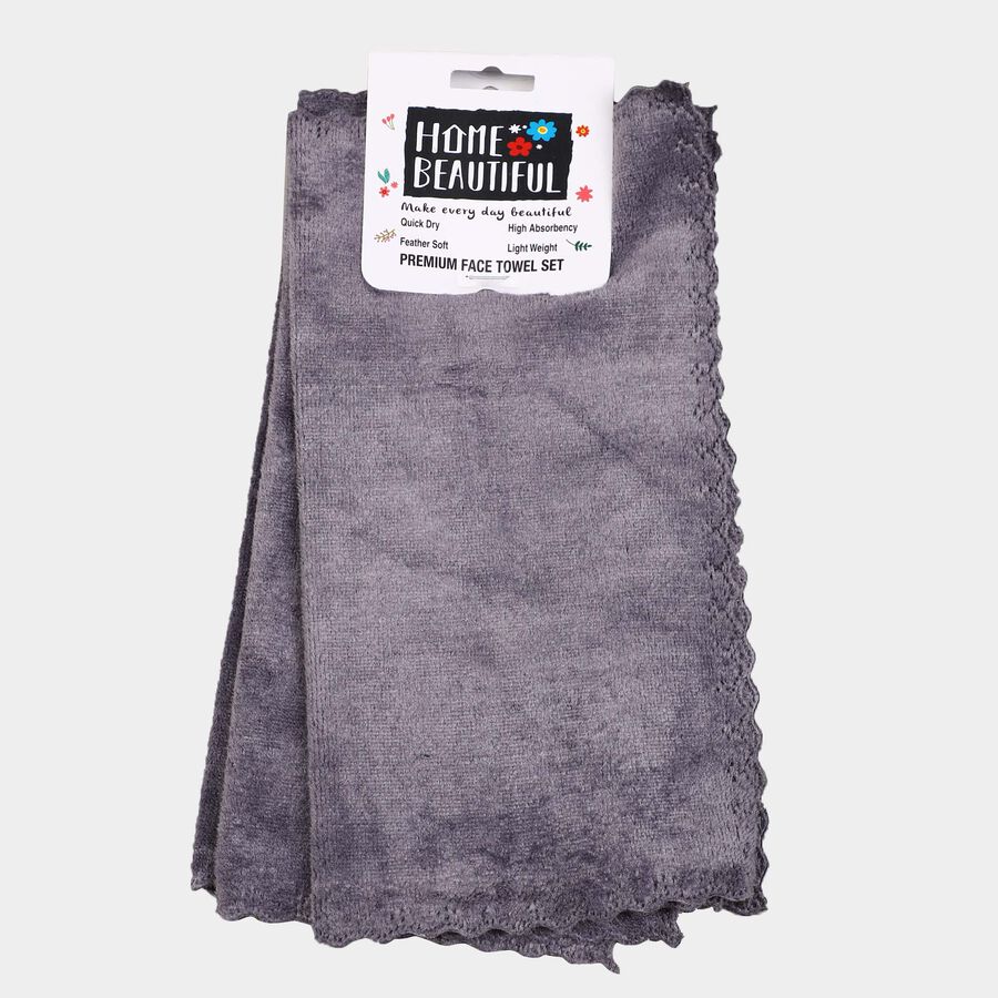 320 GSM Grey Microfiber Face Towel, , large image number null