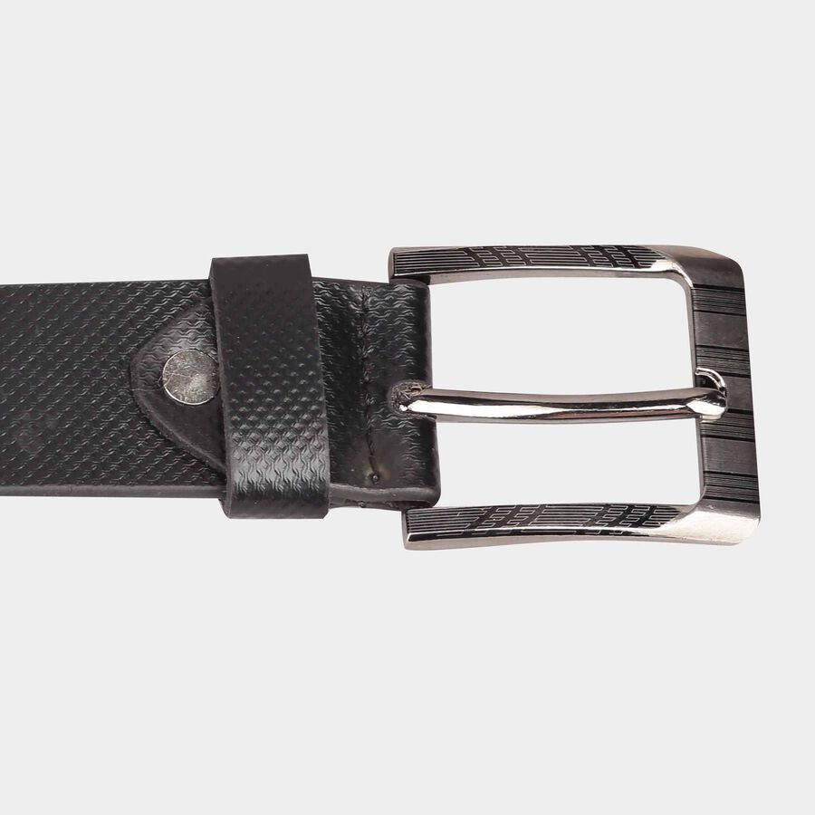 Men's Black Leather Casual Belt, , large image number null