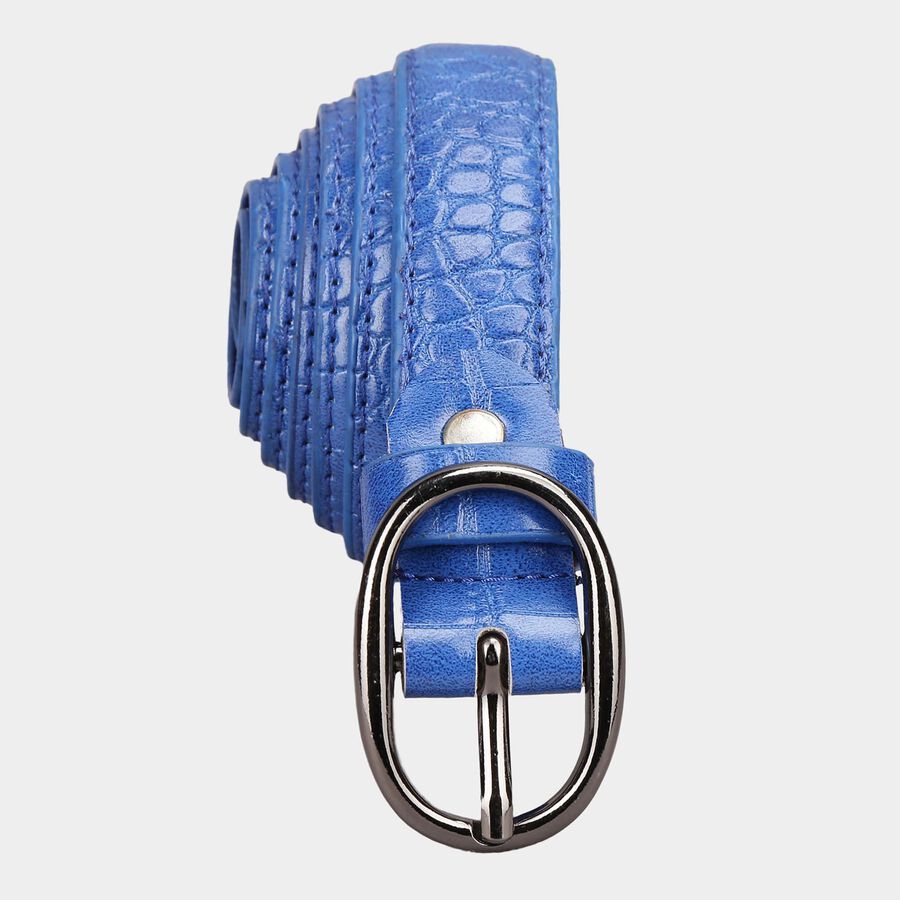 Women's Blue Polyurethane Belt, , large image number null