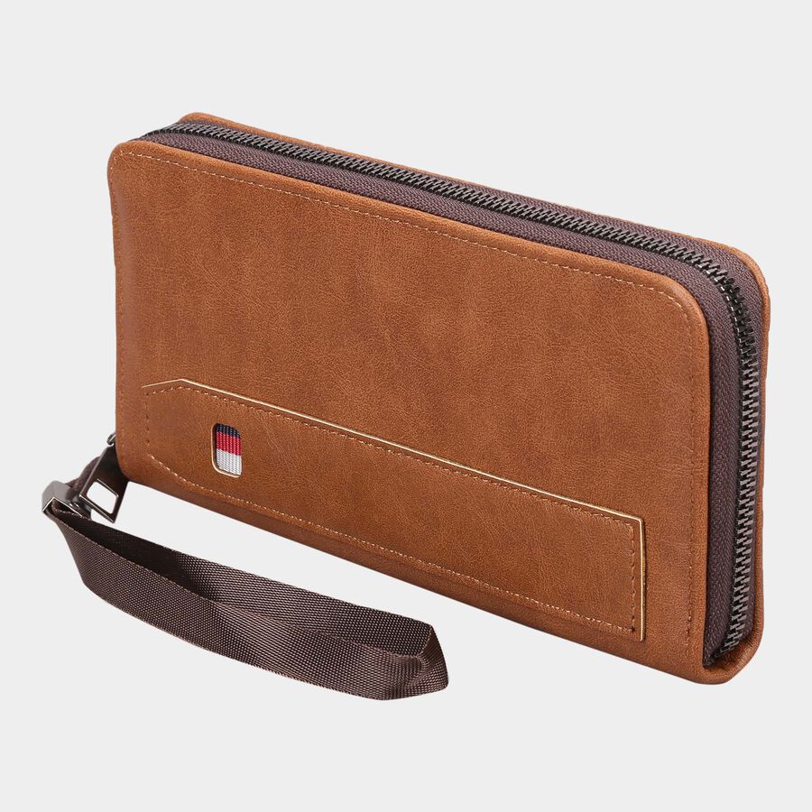 Women's Tan Polyurethane Hand Pouch, , large image number null