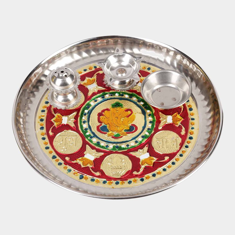 Stainless Steel Puja Plate, , large image number null