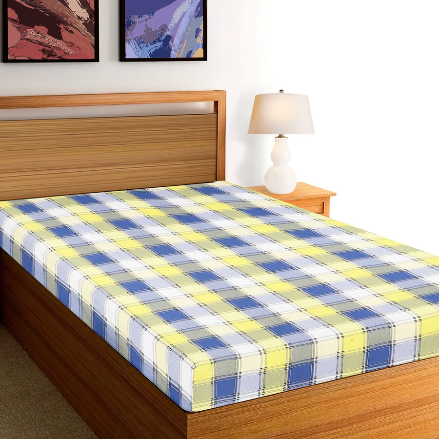 Yellow Polycotton Single Bedsheet, , large image number null
