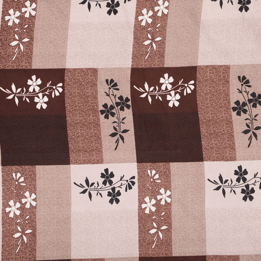 Brown Floral Microfiber Single Bedsheet, , large image number null