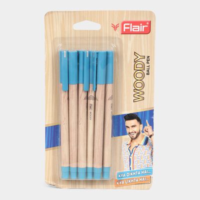 Woody Blue Ball Pen, Set of 6