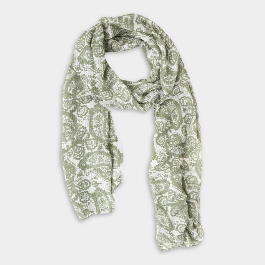 Women's White Viscose Scarf, , large image number null